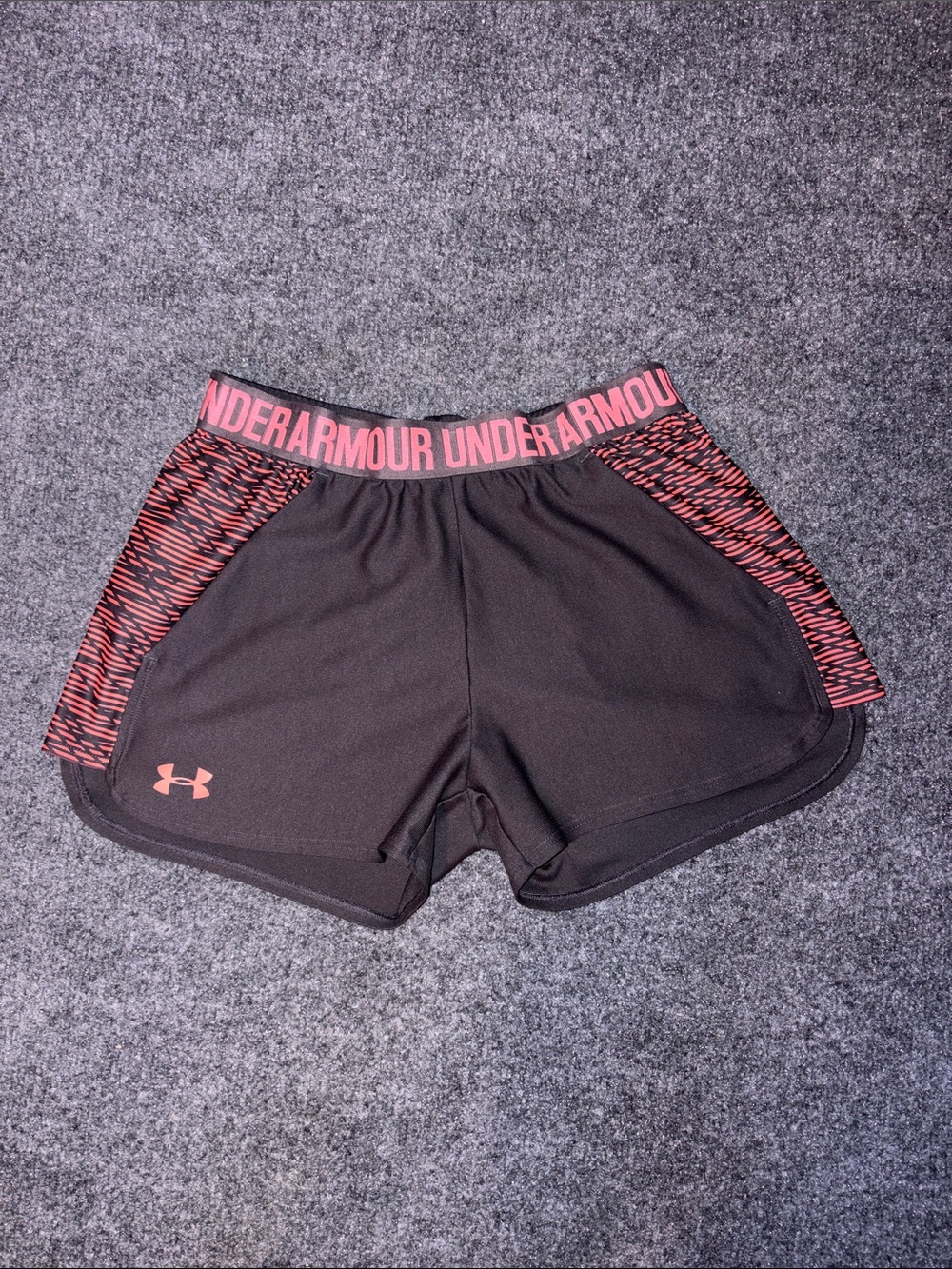 Under Armour Black Shorts with Pink Waistband and Accents